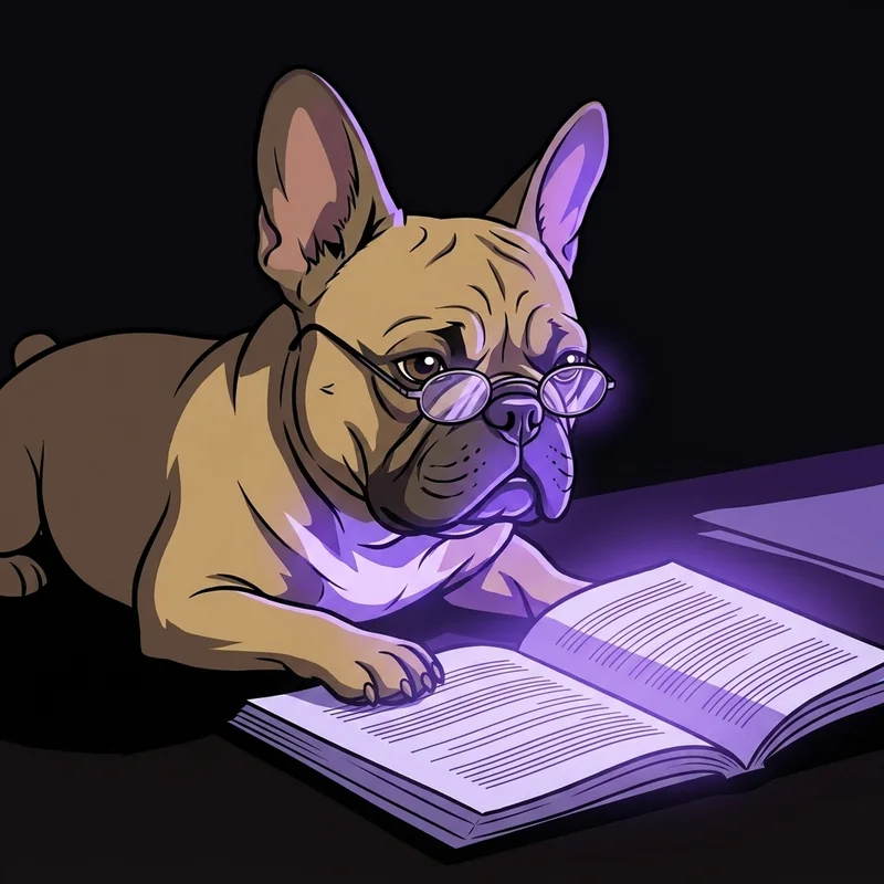 Frank reading, glasses on
