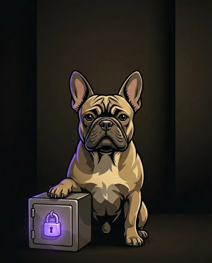 Frank guarding the strongbox