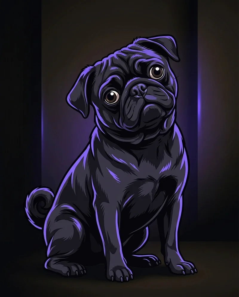Turbo, the black pug