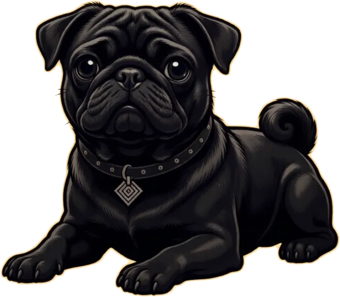 Turbo, the black pug